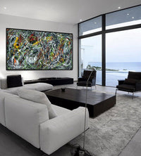 Original Abstract Wall Art Painting modern fine art Home Decor Jackson Pollock Style on Canvas - Luxurious Strings 21