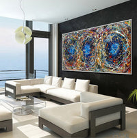 Original Abstract Wall Art Painting modern fine art Home Decor Jackson Pollock Style on Canvas - Luxurious Strings 22