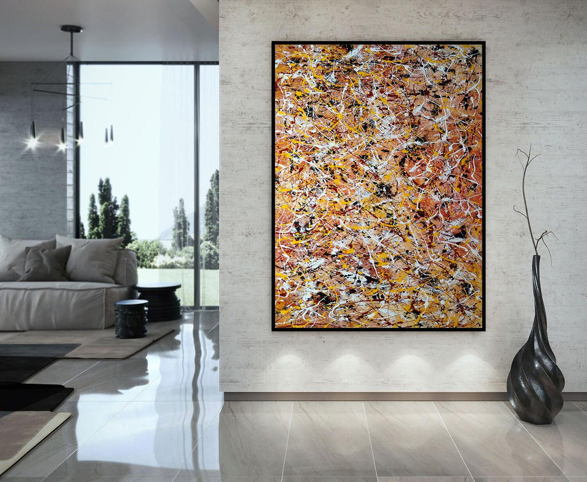 Large Original Abstract Painting modern Wall Art Home Decor Jackson Pollock Style on Canvas - Drip Painting 3