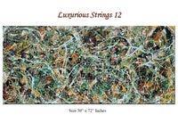 Large Original Abstract Painting modern fine Art Home Decor Jackson Pollock Style on Canvas - Luxurious Strings 12