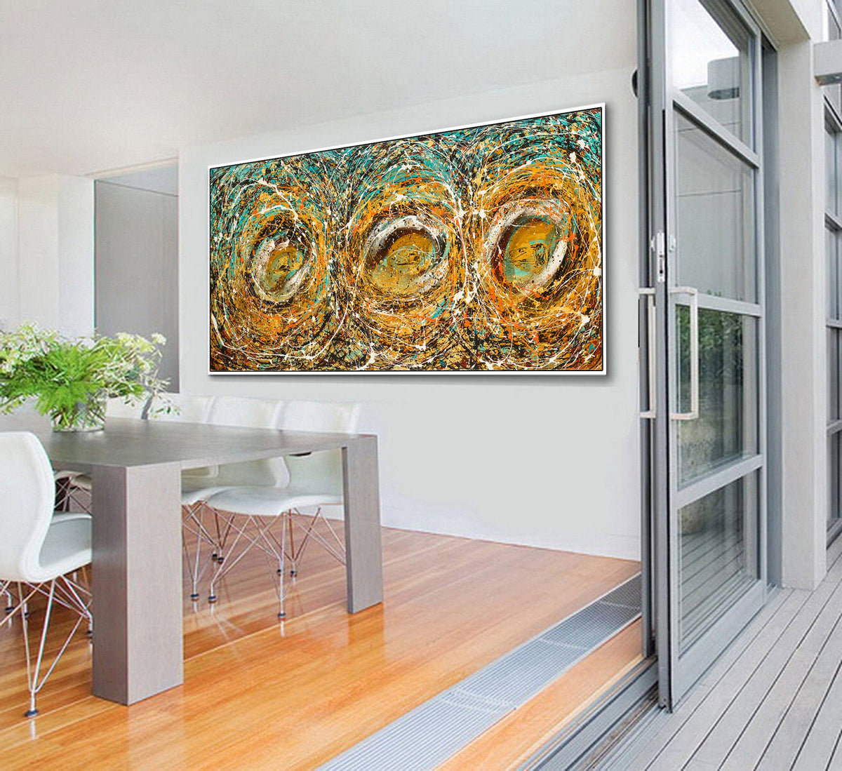 Original Abstract Wall Art Painting modern fine art Home Decor Jackson Pollock Style on Canvas - Luxurious Strings 27