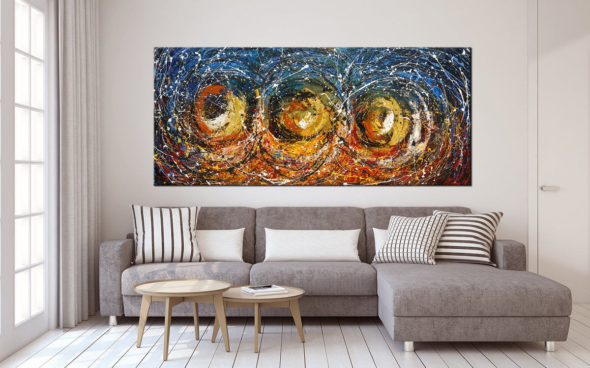 Original Abstract Wall Art Painting modern fine art Home Decor Jackson Pollock Style on Canvas - Luxurious Strings 25