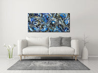 Large Original Abstract Painting modern fine Art Home Decor Jackson Pollock Style on Canvas - Luxurious Strings 14