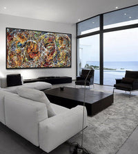 Original Abstract Wall Art Painting modern fine art Home Decor Jackson Pollock Style on Canvas - Luxurious Strings 17