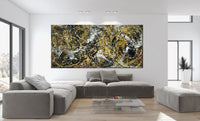 Original Abstract Wall Art Painting modern fine art Home Decor Jackson Pollock Style on Canvas - Luxurious Strings 24