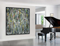 Large Original Abstract Painting modern fine Art Home Decor Jackson Pollock Style on Canvas - Luxurious Strings 11