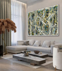 Large Original Abstract Painting modern fine Art Home Decor Jackson Pollock Style on Canvas - Luxurious Strings 16