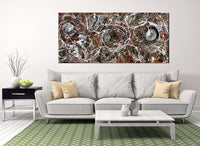 Large Original Abstract Painting modern fine Art Home Decor Jackson Pollock Style on Canvas - Luxurious Strings 13
