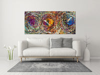 Original Abstract Wall Art Painting modern fine art Home Decor Jackson Pollock Style on Canvas - Luxurious Strings 19