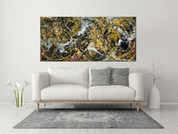 Original Abstract Wall Art Painting modern fine art Home Decor Jackson Pollock Style on Canvas - Luxurious Strings 24
