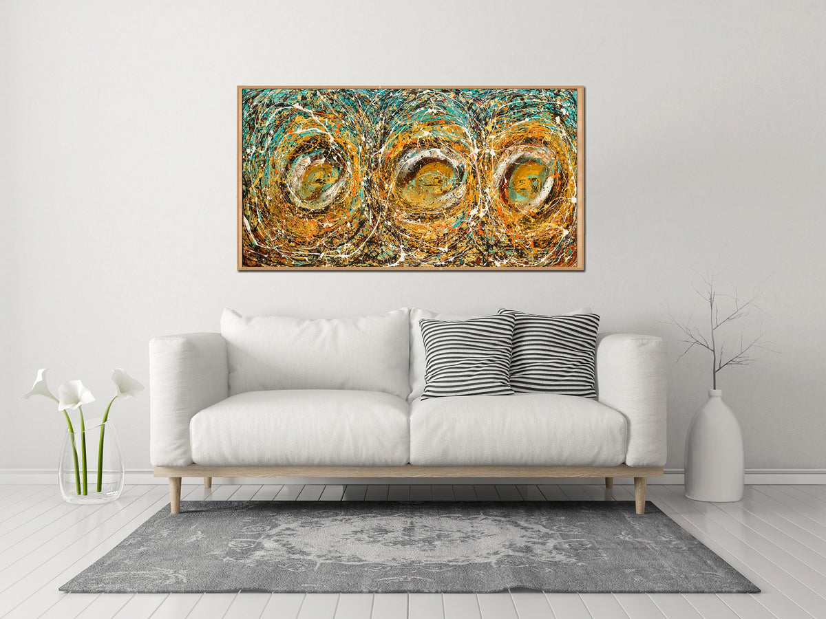 Original Abstract Wall Art Painting modern fine art Home Decor Jackson Pollock Style on Canvas - Luxurious Strings 27