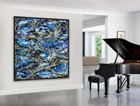Large Original Abstract Painting modern fine Art Home Decor Jackson Pollock Style on Canvas - Luxurious Strings 14
