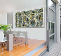 Large Original Abstract Painting modern fine Art Home Decor Jackson Pollock Style on Canvas - Luxurious Strings 16