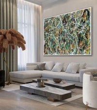 Large Original Abstract Painting modern fine Art Home Decor Jackson Pollock Style on Canvas - Luxurious Strings 12