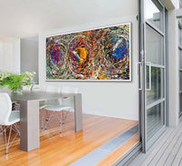 Original Abstract Wall Art Painting modern fine art Home Decor Jackson Pollock Style on Canvas - Luxurious Strings 19