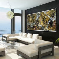 Original Abstract Wall Art Painting modern fine art Home Decor Jackson Pollock Style on Canvas - Luxurious Strings 24