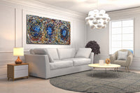 Original Abstract Wall Art Painting modern fine art Home Decor Jackson Pollock Style on Canvas - Luxurious Strings 22