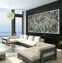 Large Original Abstract Painting modern fine Art Home Decor Jackson Pollock Style on Canvas - Luxurious Strings 11