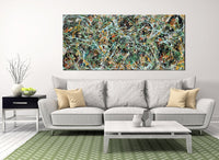 Large Original Abstract Painting modern fine Art Home Decor Jackson Pollock Style on Canvas - Luxurious Strings 12