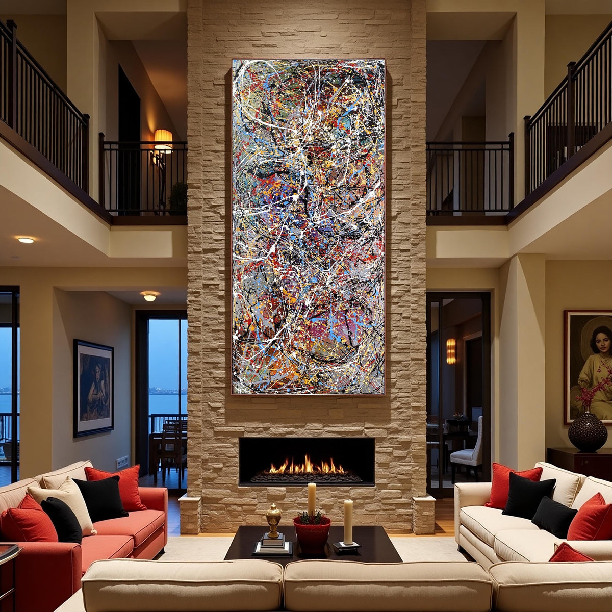 Jackson Pollock Style Abstract Painting – Large Original Acrylic Splatter Art, Handmade Drip Painting on Canvas, Modern Wall Decor