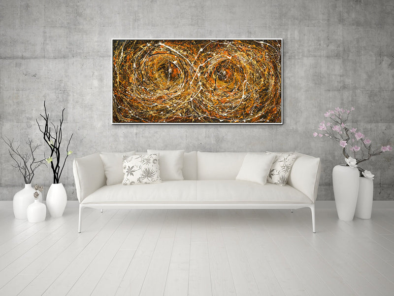 Original Abstract Wall Art Painting modern fine art Home Decor Jackson Pollock Style on Canvas - Luxurious Strings 26