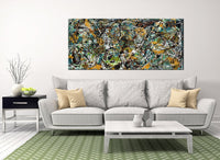 Large Original Abstract Painting modern fine Art Home Decor Jackson Pollock Style on Canvas - Luxurious Strings 15