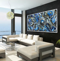 Large Original Abstract Painting modern fine Art Home Decor Jackson Pollock Style on Canvas - Luxurious Strings 14