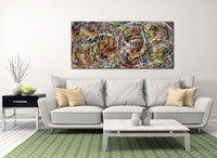 Original Abstract Wall Art Painting modern fine art Home Decor Jackson Pollock Style on Canvas - Luxurious Strings 17