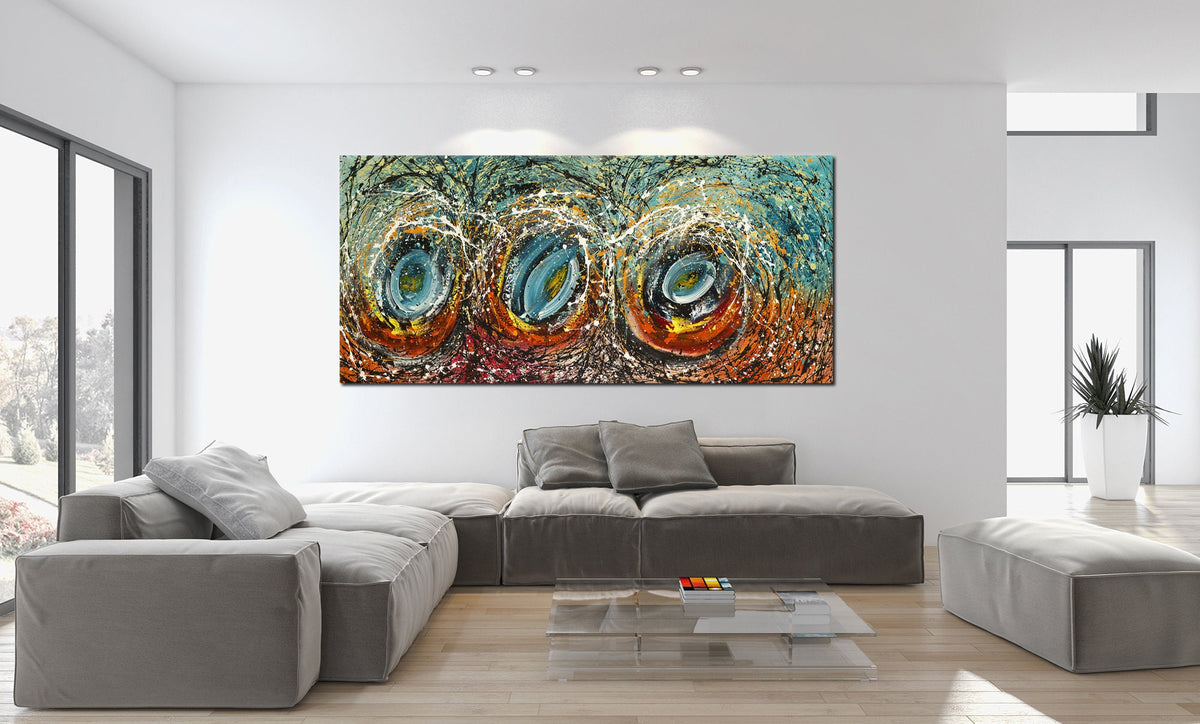 Original Abstract Wall Art Painting modern fine art Home Decor Jackson Pollock Style on Canvas - Luxurious Strings 28