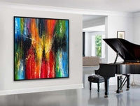 Large Original Abstract Painting modern fine Art Home Decor Jackson Pollock Style on Canvas - Abstract 2