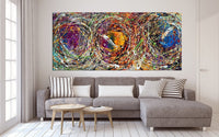 Original Abstract Wall Art Painting modern fine art Home Decor Jackson Pollock Style on Canvas - Luxurious Strings 19