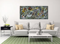 Original Abstract Wall Art Painting modern fine art Home Decor Jackson Pollock Style on Canvas - Luxurious Strings 21