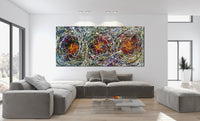 Original Abstract Wall Art Painting modern fine art Home Decor Jackson Pollock Style on Canvas - Luxurious Strings 23