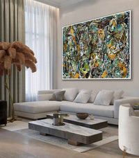 Large Original Abstract Painting modern fine Art Home Decor Jackson Pollock Style on Canvas - Luxurious Strings 15