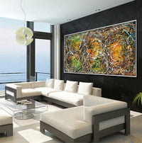 Original Abstract Wall Art Painting modern fine art Home Decor Jackson Pollock Style on Canvas - Luxurious Strings 20