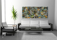 Large Original Abstract Painting modern fine Art Home Decor Jackson Pollock Style on Canvas - Luxurious Strings 15