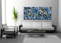 Large Original Abstract Painting modern fine Art Home Decor Jackson Pollock Style on Canvas - Luxurious Strings 14