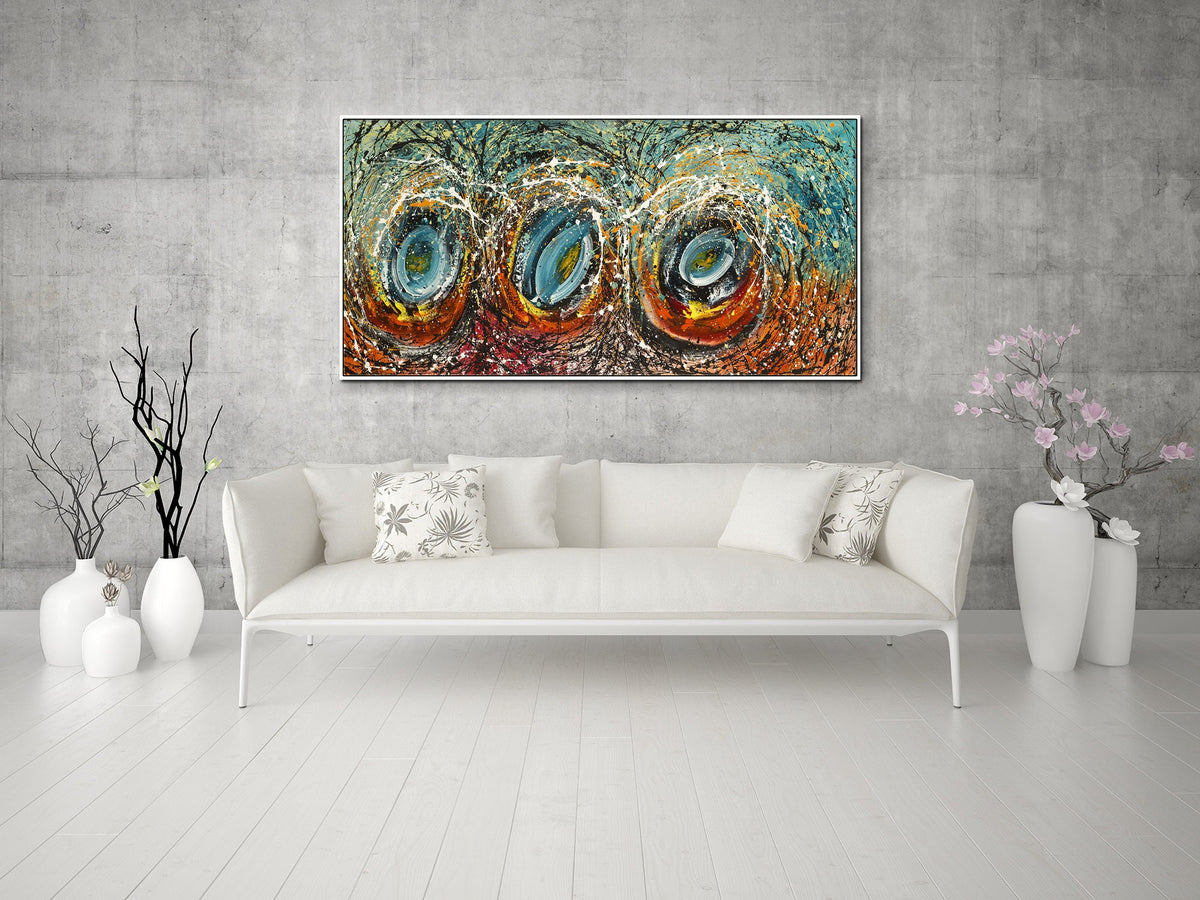 Original Abstract Wall Art Painting modern fine art Home Decor Jackson Pollock Style on Canvas - Luxurious Strings 28