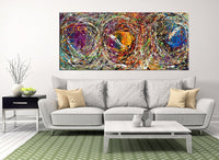 Original Abstract Wall Art Painting modern fine art Home Decor Jackson Pollock Style on Canvas - Luxurious Strings 19