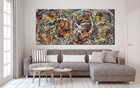 Original Abstract Wall Art Painting modern fine art Home Decor Jackson Pollock Style on Canvas - Luxurious Strings 17