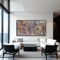 Jackson Pollock Style Abstract Painting – Large Original Acrylic Splatter Art, Handmade Drip Painting on Canvas, Modern Wall Decor