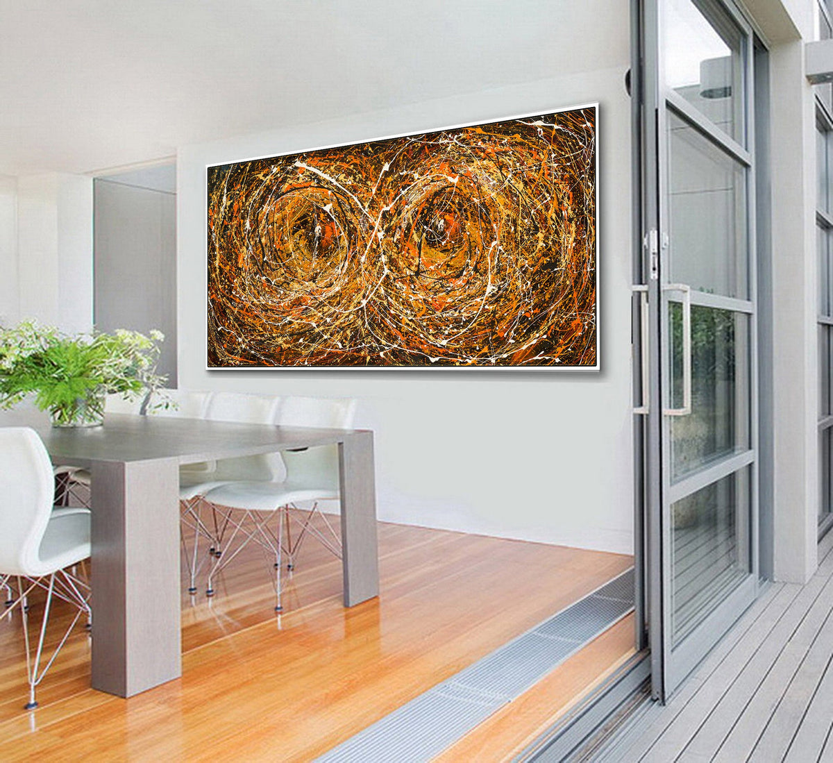 Original Abstract Wall Art Painting modern fine art Home Decor Jackson Pollock Style on Canvas - Luxurious Strings 26