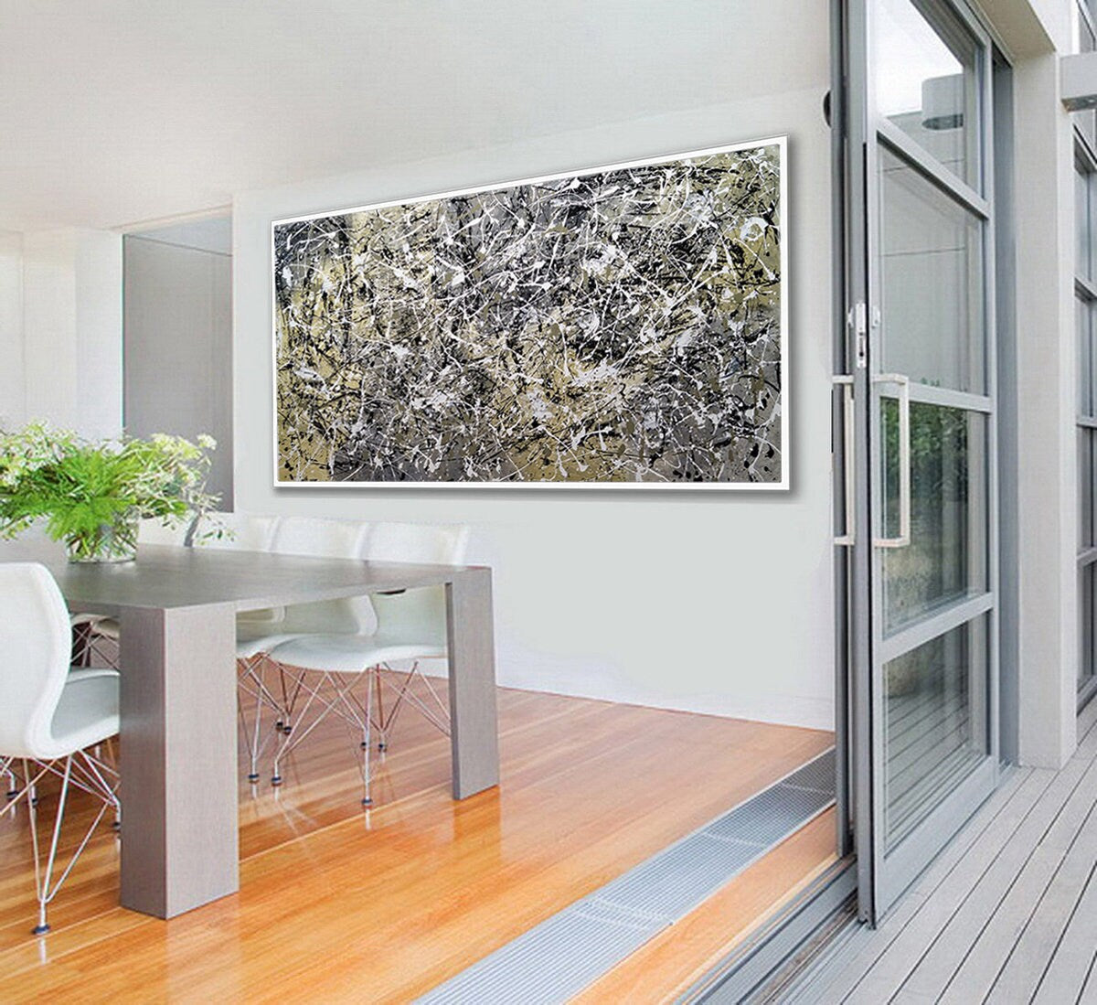 Large Original Abstract Painting modern Wall Art Home Decor Jackson Pollock Style on Canvas - Drip Painting 2