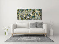 Large Original Abstract Painting modern fine Art Home Decor Jackson Pollock Style on Canvas - Luxurious Strings 16