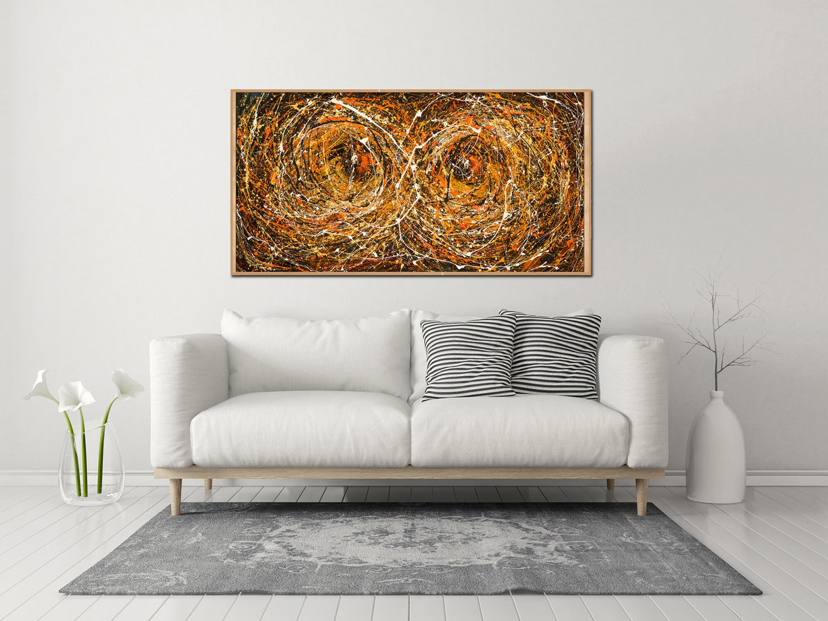 Original Abstract Wall Art Painting modern fine art Home Decor Jackson Pollock Style on Canvas - Luxurious Strings 26