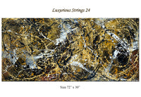 Original Abstract Wall Art Painting modern fine art Home Decor Jackson Pollock Style on Canvas - Luxurious Strings 24