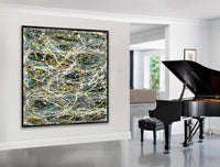 Large Original Abstract Painting modern fine Art Home Decor Jackson Pollock Style on Canvas - Luxurious Strings 16