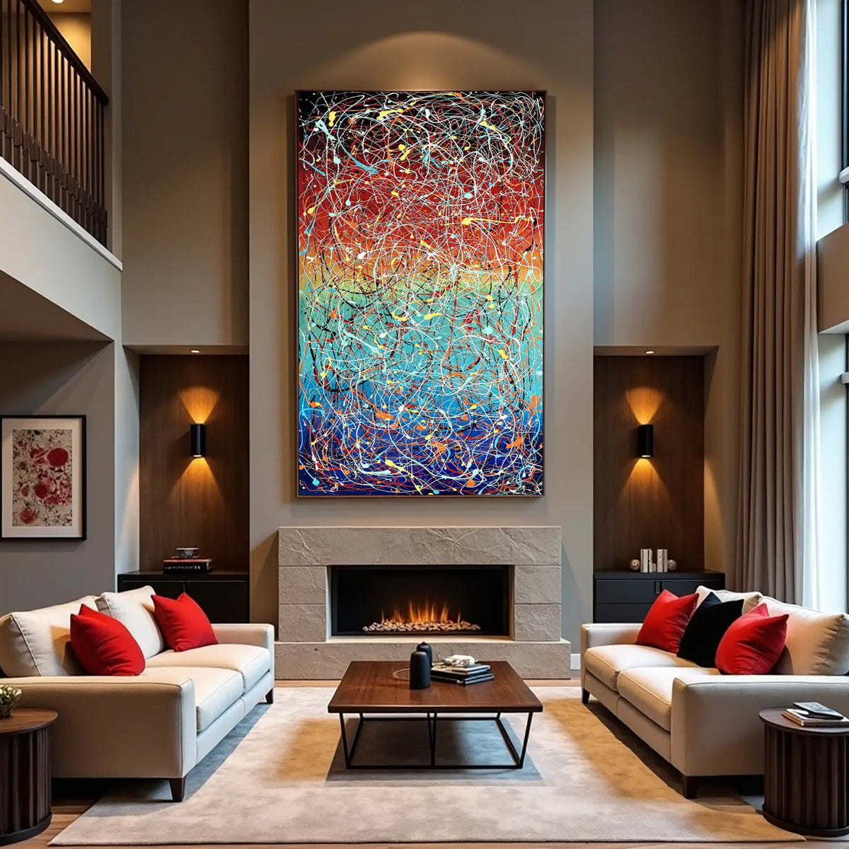 One-of-a-kind abstract drip painting on canvas, original contemporary wall art available for purchase online