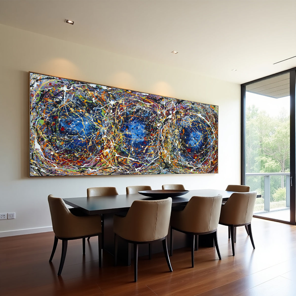 Original Abstract Wall Art Painting modern fine art Home Decor Jackson Pollock Style on Canvas - Luxurious Strings 21