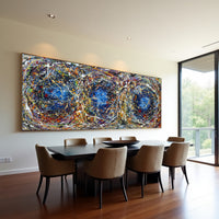 Original Abstract Wall Art Painting modern fine art Home Decor Jackson Pollock Style on Canvas - Luxurious Strings 21